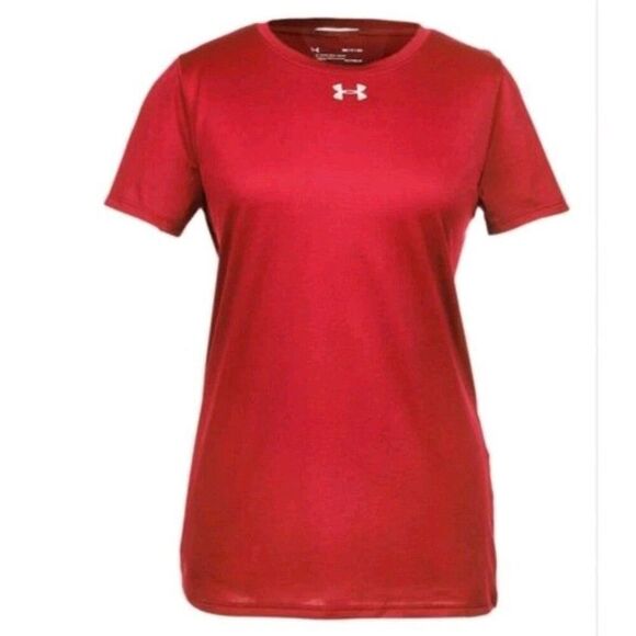 Under Armour UA Locker Tee Red Loose Fit Thin Breathable Womens Size 2XL - Picture 1 of 3